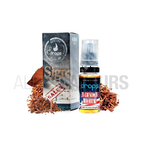 Líquido sales de nicotina American Luxury 10 ML 10/20 MG Drops sabor a tabaco y frutos secos Líquido sales de nicotina American Luxury 10 ML 10/20 MG Drops sabor a tabaco y frutos secos