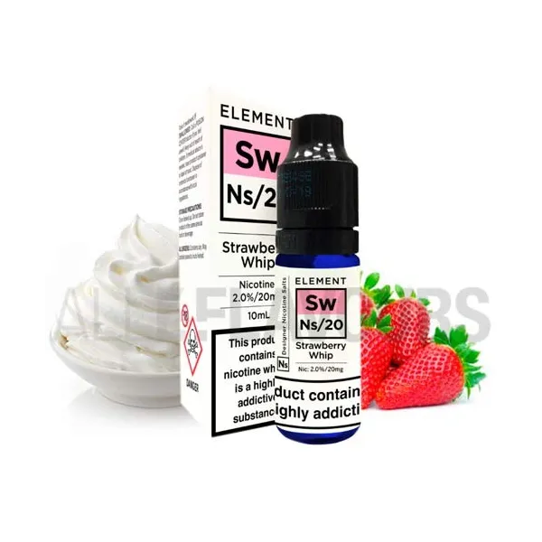 Líquido sales de nicotina Strawberry Whip 10 ML 20 MG Element Nic Salts con sabor a crema de fresas