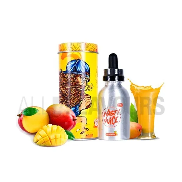 líquido vaper sin nicotina 50 ml cush man mango sabor frutal nasty juice