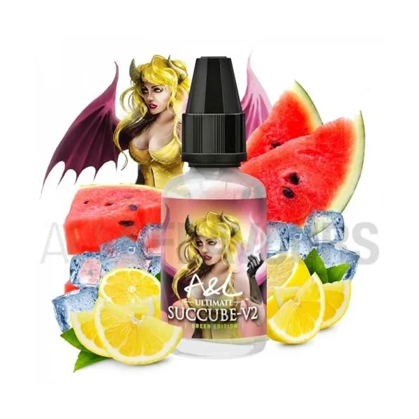 aroma vapeo sin nicotina succube v2 30 ml marca A&L sabor frutal fresco