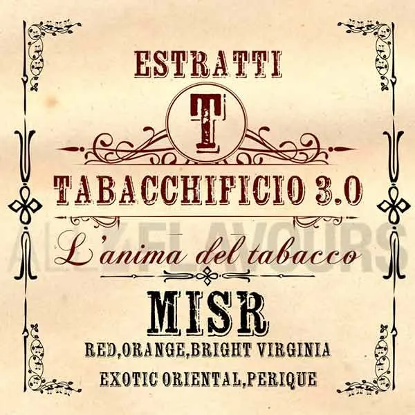 Extracto orgánico tabaco sin nicotina MISR Blend 20 ml Tabacchificio 3.0 Extracto orgánico tabaco sin nicotina MISR Blend 20 ml Tabacchificio 3.0