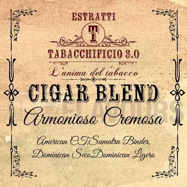 Extracto orgánico tabaco sin nicotina Armoniosa Cremosa Cigar Blend 20 ml Tabacchificio 3.0