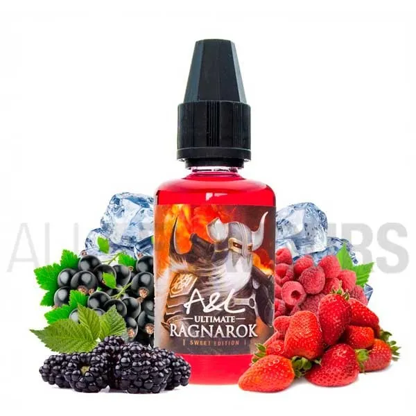 aroma vapeo sin nicotina ragnarok sweet 30 ml marca A&L sabor frutal fresco