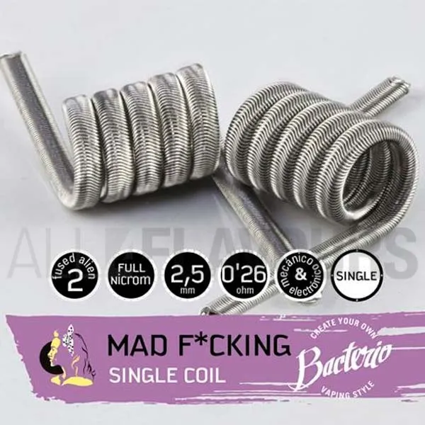 Resistencias Bacterio Coils Mad F*cking Single Coil 0.26 Ohm