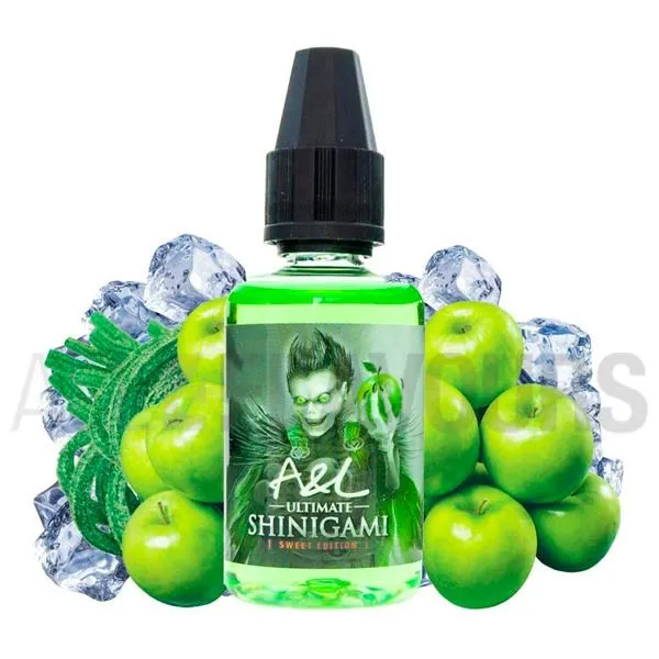 aroma vapeo sin nicotina shinigami sweet 30 ml marca A&L sabor frutal fresco