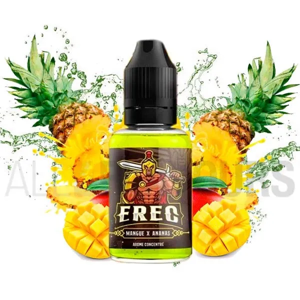 aroma vapeo sin nicotina con sabor a piña y mango Erec 30 ml Xcalibur