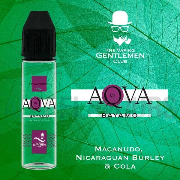 Extracto orgánico de tabaco aqva bayamo sin nicotina 20 ml The vaping gentlemen club
