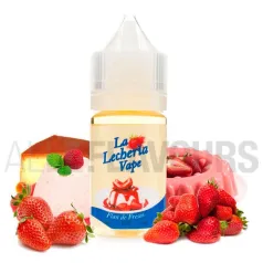 fabrica tus líquidos de vapeo con el aroma Flan de Fresas 30 ml La Lecheria Vape con sabor a flan con fresas