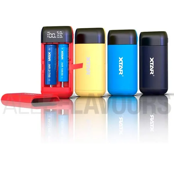 Cargador y power bank de la marca Xtar. Mantén siempre tus baterías vapeo al día.