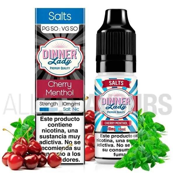 Sales de nicotina Cherry Menthol 10 ml 10/20 MG Dinner Lady sabor cerezas frescas