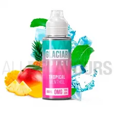 Líquido vaper sin nicotina sabor a frutas tropicales con efecto fresco Tropical Menthol 100ml Glaciar Juice