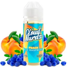 líquido de vapeo sin nicotina Peach Blue Razz 100ml Cloud Nurdz con sabor a melocotón y frambuesas azules
