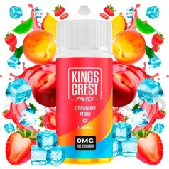 Líquido vapeo sin nicotina Strawberry Peach Ice 100 ml Kings Crest con sabor a fresas y melocotón frescos