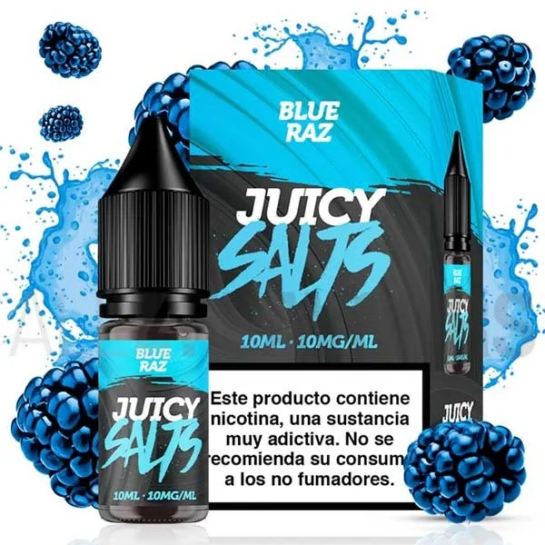 Sales nicotina Blue Razz 10 ml 10/20 mg Juicy Salts con sabor a frambuesas azules Sales nicotina Blue Razz 10 ml 10/20 mg Juicy Salts con sabor a frambuesas azules