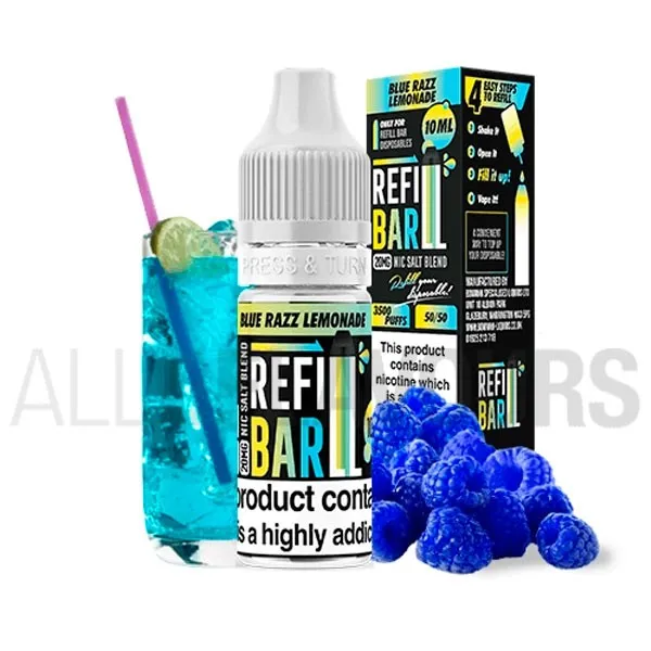 líquido vaper sales nicotina Refill Bar sabor a limonada con frambuesas azules