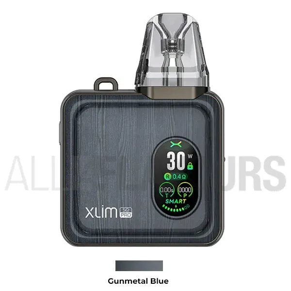 Pod vaper para iniciarse en el vapeo  Xlim SQ Pro Pod Kit Oxva color gris oscuro acabado madera