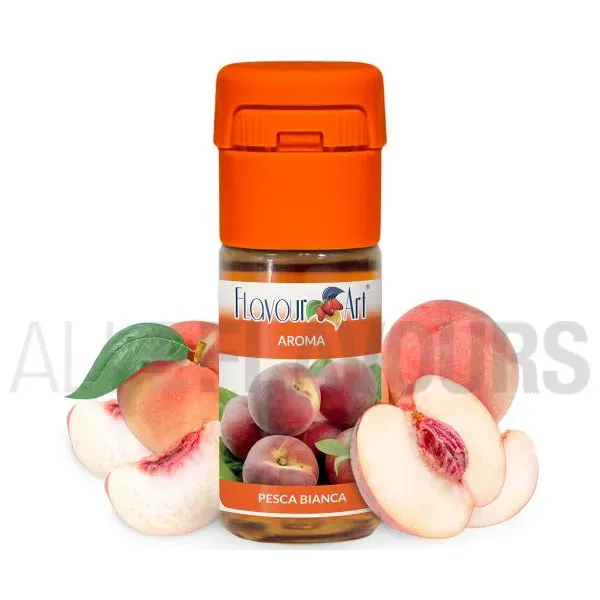 Aroma vapeo melocotón blanco 10 ml de la marca Italiana Flavour art Aroma vapeo melocotón blanco 10 ml de la marca Italiana Flavour art