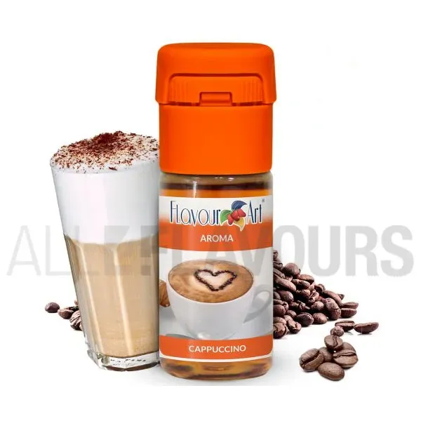 Aroma vapeo cafe capuchino 10 ml de la marca Italiana Flavour art