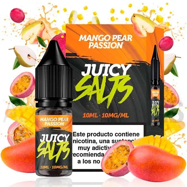 Liquido sales de nicotina Mango Pear Passion 10 ml 10/20 mg  Juicy Salts sabor mango fresco