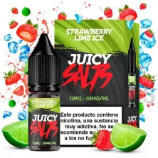 Liquido sales de nicotina Strawberry Lime Ice 10 ml 10/20 mg  Juicy Salts sabor fresas y lima frescas