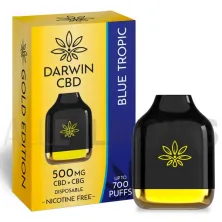 Pod desechable CBD Blue Tropic 500 mg CBD + CBG Darwin CBD sabor frutal tropical