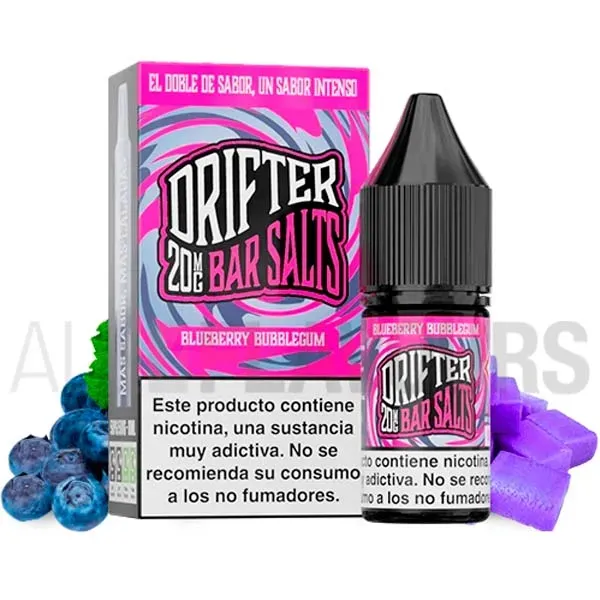 Líquido sales de nicotina Blueberry Bubblegum 10 ml Drifter sabor chicle de arándanos Líquido sales de nicotina Blueberry Bubblegum 10 ml Drifter sabor chicle de arándanos