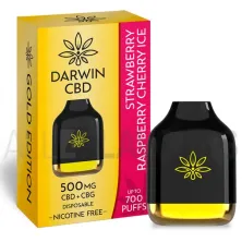 Vaporizador  desechable Raspberry Pineapple 500 mg CBD + CBG Darwin CBD sabor frutal