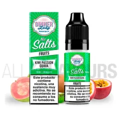 Líquido sales de nicotina con sabor frutal Kiwi Passion Guava 10/20 mg Dinner Lady