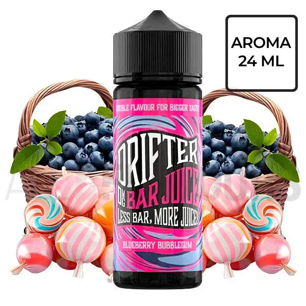 Aroma Blueberry Bubblegum 24 ml Drifter Bar con sabor a chicle de arándanos
