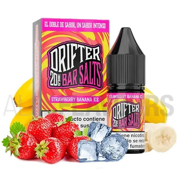 Líquido sales de nicotina Strawberry Banana Ice 10 ml 10/20 mg Drifter sabor fresas y plátano frescos. Líquido sales de nicotina Strawberry Banana Ice 10 ml 10/20 mg Drifter sabor fresas y plátano frescos.