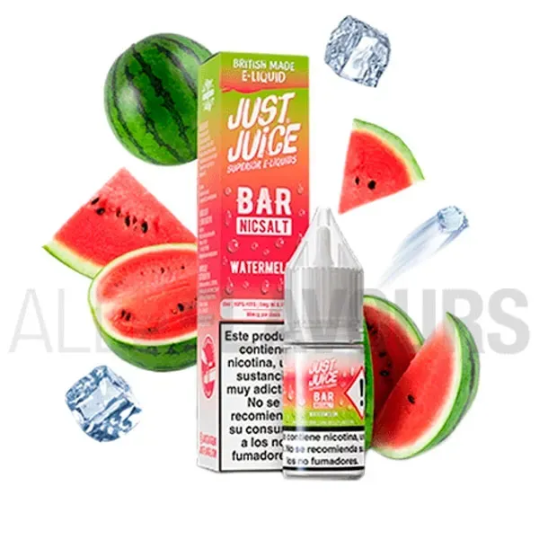 Líquido sales de nicotina Watermelon Ice 10 ml Just Juice Bar con sabor a sandía helada Líquido sales de nicotina Watermelon Ice 10 ml Just Juice Bar con sabor a sandía helada