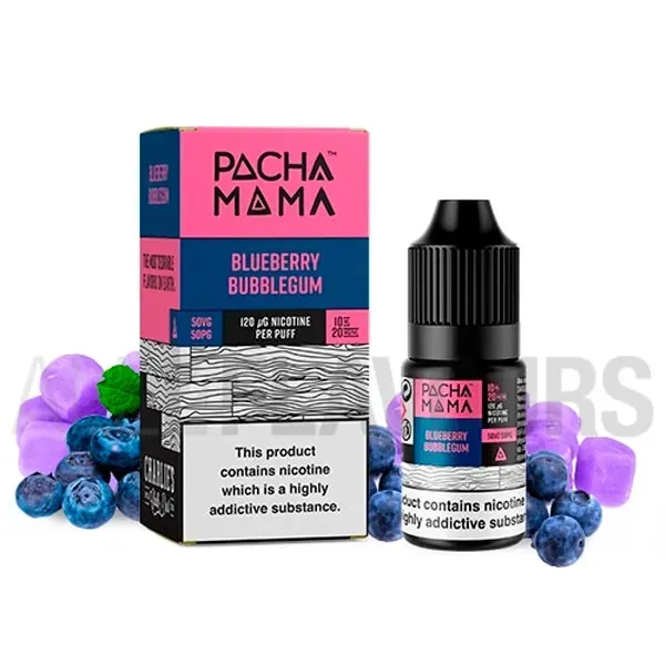 Sales nicotina Blueberry Bubblegum 10 ml Pachamama Bar Salts con sabor a chicle con arándanos