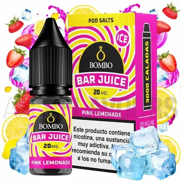 Líquido sales de nicotina Pink Lemonade Ice 10 ml Bar Juice Bombo con sabor a limonada con fresas y efecto frío