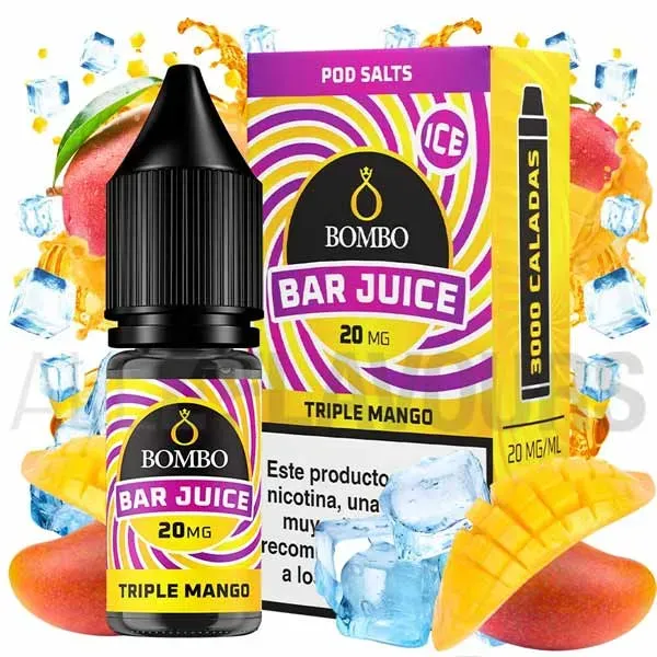 Líquido sales de nicotina Triple Mango Ice 10 ml Bar Juice Bombo con sabor a mango y efecto frío