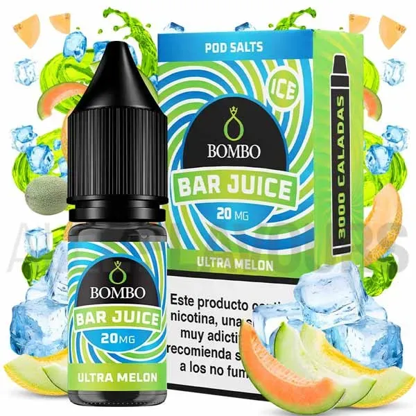 Líquido sales de nicotina Ultra Melon Ice 10 ml Bar Juice Bombo con sabor a melón y efecto frío