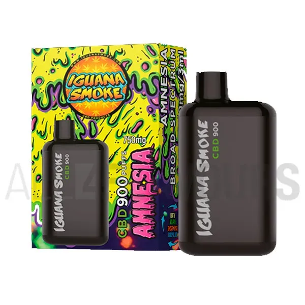 Pod desechable CBD Amnesia Broad Spectrum Iguana Smoke con sabor a  variedad Amnesia