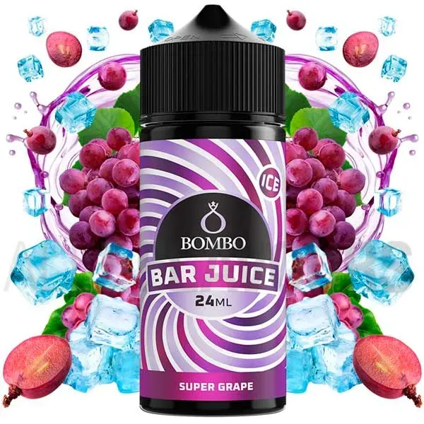 Aroma Super Grape Ice 24 ml Bar Juice Bombo con sabor a uvas y frescor.