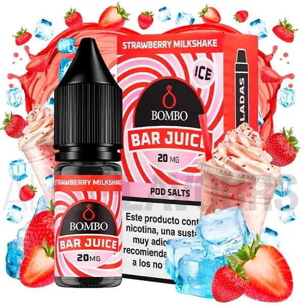 Liquido sales de nicotina Strawberry Milkshake Ice 10 ml Bar Juice Bombo
