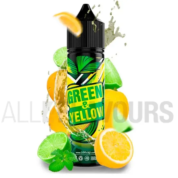 Aroma Green & Yellow 16 ml Oil4vap con sabor cítrico y refrescante
