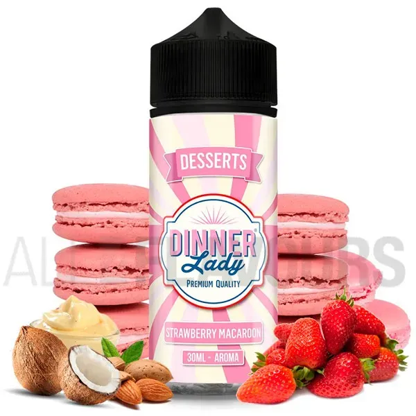 Aroma Strawberry Macaroon 30 ml Dinner Lady sabor a galletas con fresa
