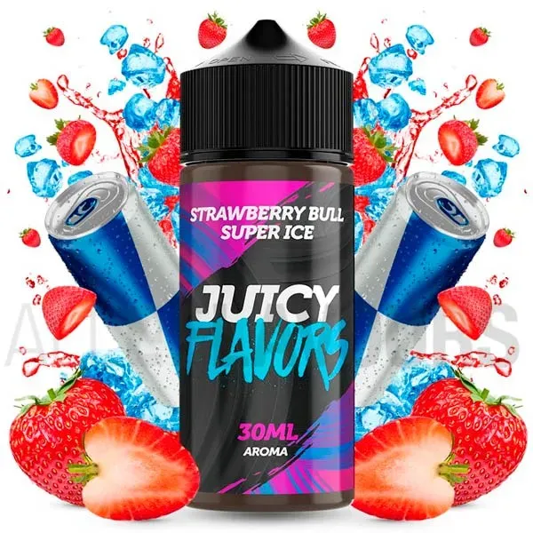 Aroma Strawberry Bull 30 ml Juicy Flavors sabor a bebida energética de fresas