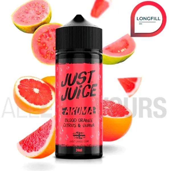 Aroma Blood Orange Citrus Guava 24 ml Just Juice sabor frutal con un toque cítrico.