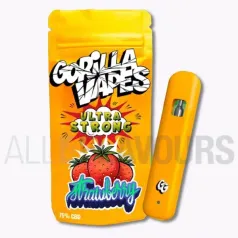 Pod Desechable CBD Ultra Strong Strawberry Gorilla Vapes con 400 caladas y sabor a fresa