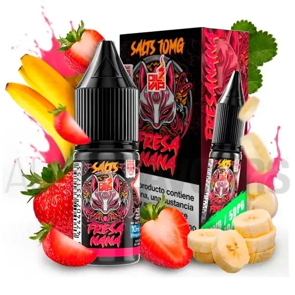 Sales de nicotina Fresana 10 ml Kabuki Series Oil4vap sabor a fresa y plátano con frescor Sales de nicotina Fresana 10 ml Kabuki Series Oil4vap sabor a fresa y plátano con frescor
