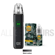 Pack Vaper Oxva + Líquido CBD Broad Spectrum 2500 MG Iguana Smoke black carbon fiber