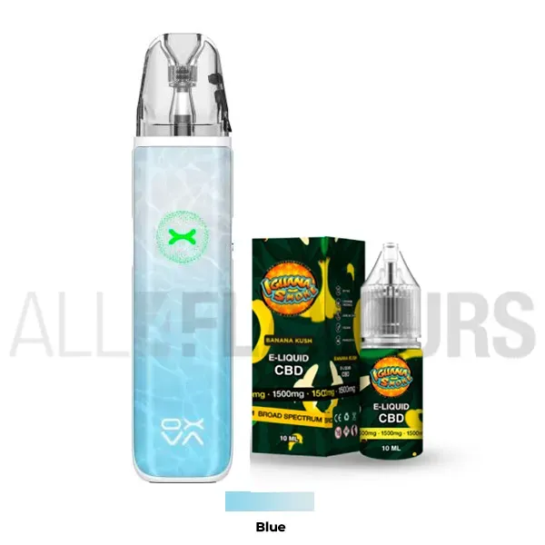 Pack Vaper Oxva + Líquido CBD Broad Spectrum 2500 MG Iguana Smoke blue