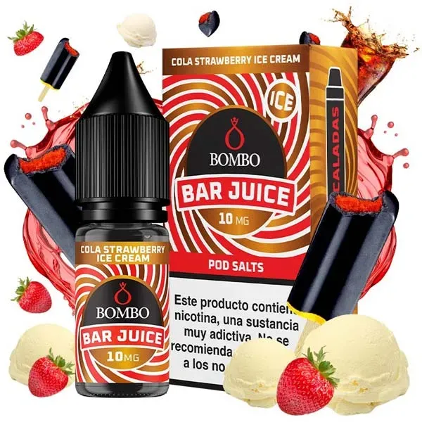 Stawberry Cola Ice Cream 10 ml Bombo Bar Juice sabor a helado de vainilla con refresco de cola Stawberry Cola Ice Cream 10 ml Bombo Bar Juice sabor a helado de vainilla con refresco de cola