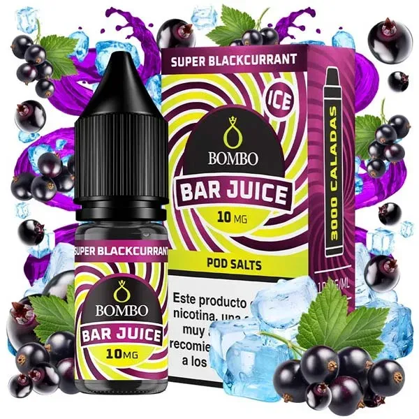 Sales de nicotina Super Blackcurrant 10 ml Bombo Bar Juice sabor a grosella negra con un toque frío. Sales de nicotina Super Blackcurrant 10 ml Bombo Bar Juice sabor a grosella negra con un toque frío.