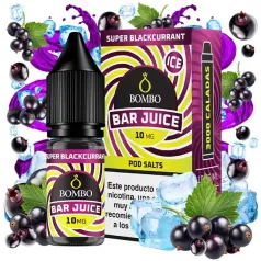 Sales de nicotina Super Blackcurrant 10 ml Bombo Bar Juice sabor a grosella negra con un toque frío.