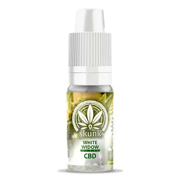 Líquido CBD White Widow 10 ml de la marca Skunk. Variedad indica y sativa.